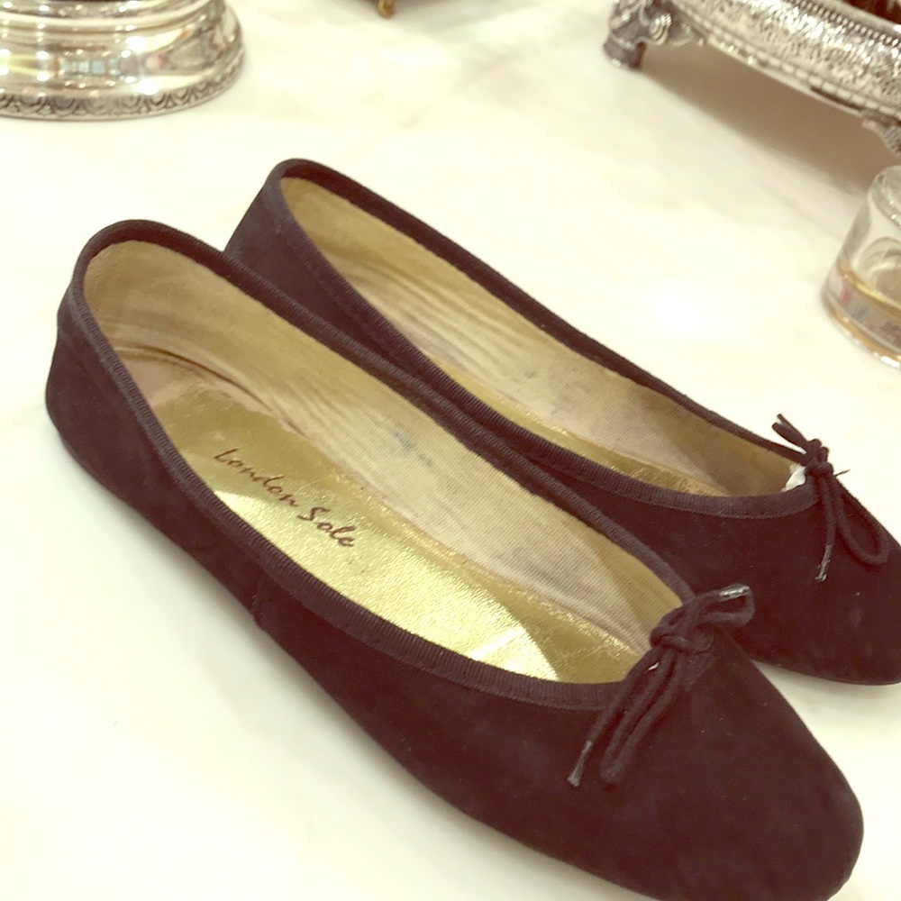 Suede ballerina flats